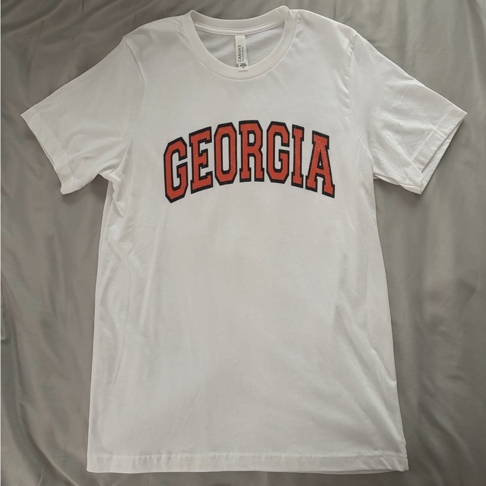 Bella Canvas White Tee with Orange Georgia Arch